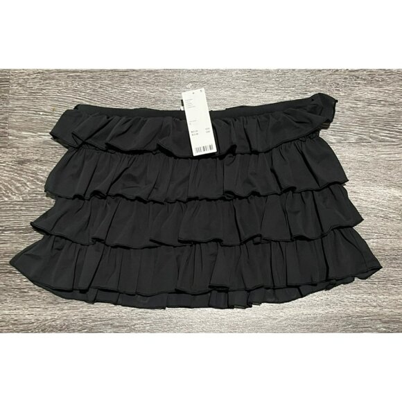 Urban Outfitters Black Ruffled Micro Mini Skirt Skort NWT - Picture 3 of 6